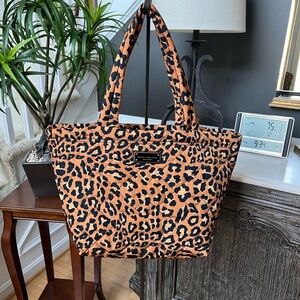 Marc Jacobs Brown and Black Tote Bag with Animal Print